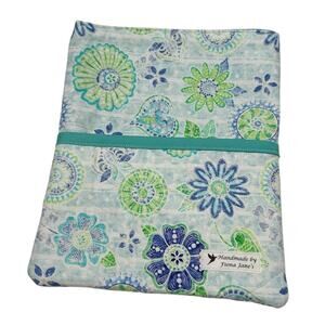 Handmade Quilted Kindle or Small Book Sleeve Front Pocket NEW 9" x 7 1/2" Boho